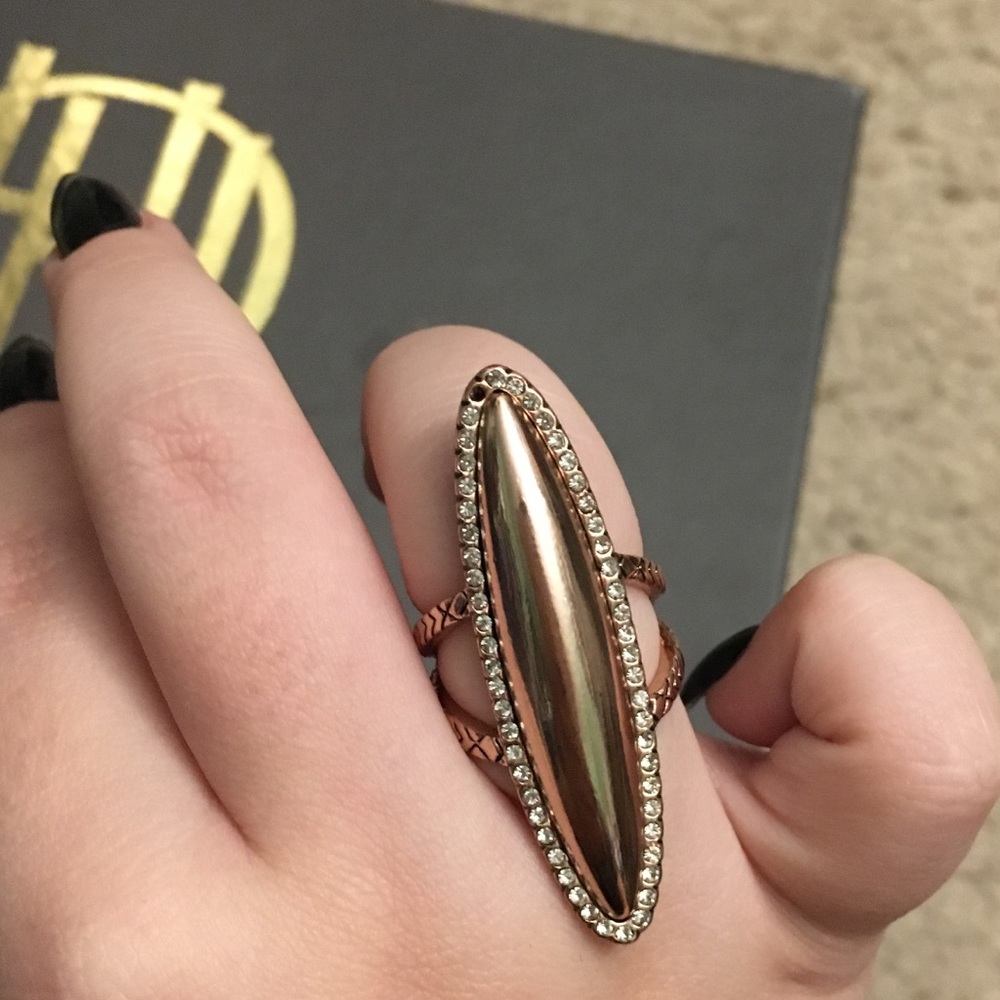 House of Harlow 1960 Geodesic Oval Ring - Picture 3 of 3